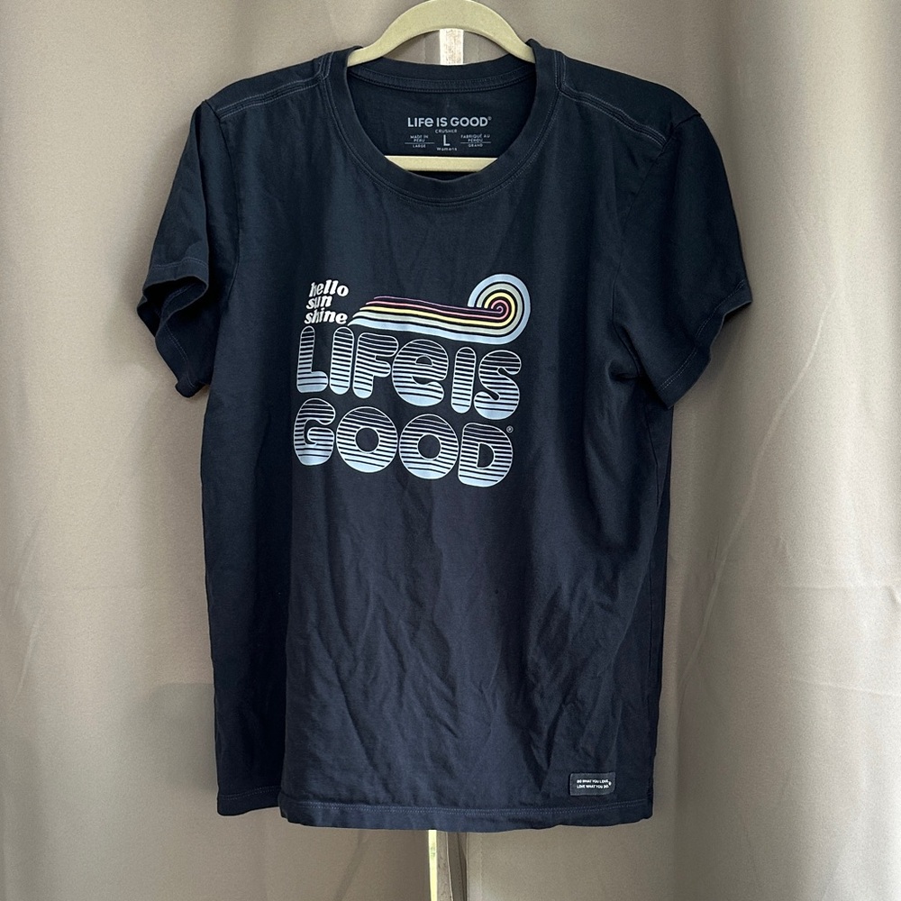 Life Is Good Adult Dark Blue Graphic Tee